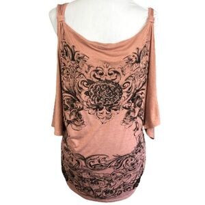 Robin K Top Cold Shoulder Rhinestone MED